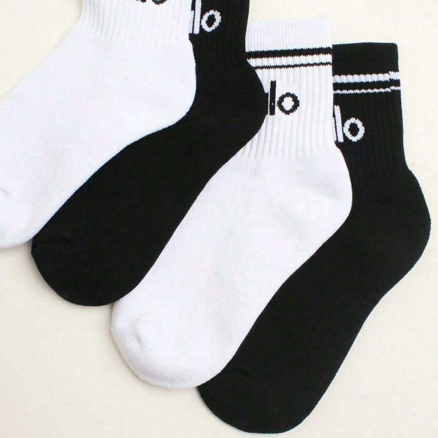 1/2/4 Đôi tất polyester ngoài trời - Thoải mái, unisex mặc quanh năm cho các cuộc phiêu lưu năng động thời trang - A - Xem 1