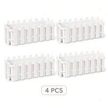 White Plastic Fence Planter Box Rectangular Flower Pot For Indoor Outdoor Garden Patio Balcony Windowsill Tabletop Succulent Herb Vegetable Plant Container - Fence Flower Pots - View 15