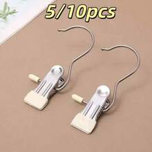 1/5/10pcs Premium Stainless Steel Clothes Clips, Adjustable Metal Pants Hangers With Clips, Portable Clothing Decorative Clips, Suitable For Home Storage, Home Decor, Room Decor, Travel Essentials And Back To School Essentials - Multicolor - View 17