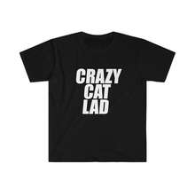 Unisex T-Shirt Made Of Pure Cotton, Cat Dad T-Shirt, Funny Cat T-Shirt, Crazy Cat Guy, Summer T-Shirt, Blouse, Basic Tops, Tops - Black - View 1