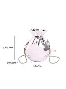Mini Lucky Bag Purse For Women, New Acrylic Evening Bag, Versatile Chain Shoulder Crossbody Bag - Silver - View 2