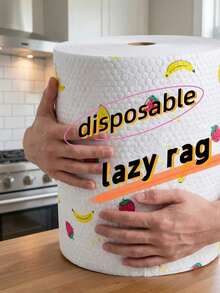100 piezas/Rollo Paño absorbente grueso y holgado, papel absorbente reutilizable de cocina, alta absorción de agua, diseño grueso, súper desengrasante, reemplazando el paño de cocina tradicional | Uso dual seco y húmedo, sin grasa, sin pelusa, sin residuos - Multicolor - Ver 2