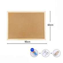 1 Piece Practical Style Bulletin Board, Different Sizes Available Cork Board With Smooth Wooden Frame, Suitable For Classroom, Studio & Shared Space, Pin Board, Memo Display Board, Wall Notice Board, Decorative Organizer - Brown - View 15