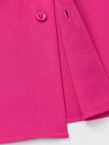 Men's Solid Color Turn-Down Collar Long Sleeve Formal Shirt - Hot Pink - View 5