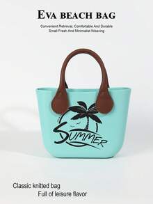 1pc Solid Color EVA Waterproof Portable Phone & Cosmetic Casual Cute Open Top Women's Tote Bag, Suitable For Daily Wear, Vacation, Commute, Shopping, Photography, Travel, Camping, Hiking, Back To School, Holiday, Girls, Women, All Seasons, Mom Gift, Detachable - Multicolor - View 11