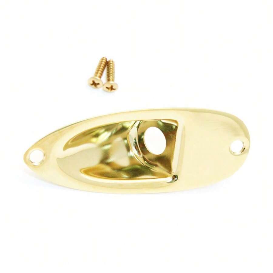 Genuine Fender GOLD Stratocaster/S<Wbr/>Trat Guitar Input Output Jack Plate Cover - As Pic - View 1