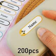 100-500pcs Label Nama Kustom Tanpa Setrika, Label Nama Personalisasi untuk Label Pakaian, Stiker Nama Kustom untuk Label Botol Air, Kembali ke Sekolah - Gaya A - View 6