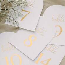 1439-Arch Table Numbers 1-20 + Head Table, 4x6 Inch White Art Paper, Double-Sided, Gold Foil Embossed Details, Elegant Perfect For Wedding Reception, Centerpiece Decoration, Event, Party, No Holders - 120 金箔 - 查看 3