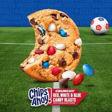 CHIPS AHOY Crunchy Red White And Blue Candy Blasts Fudgy Chocolate Chip Cookies Limited Edition 9.5 Oz - Candy Blast - View 4