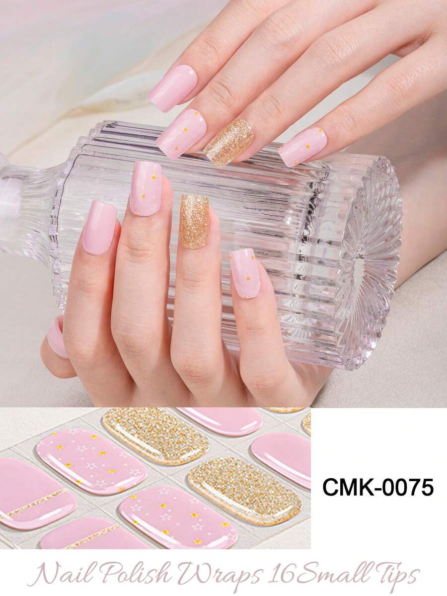 Milk Jelly White Semi-Cured Gel Nail Stickers 20pcs Fashion Color Long-Lasting Full Coverage Gel Nail Art Stickers