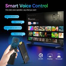 A TV Stick Android 10 Allwinner H313 Quad-Core 4G/5G WiFi HD 4K Z1 Smart Media Player Bluetooth 5.0 Voice Remote IPTV - Black - View 3