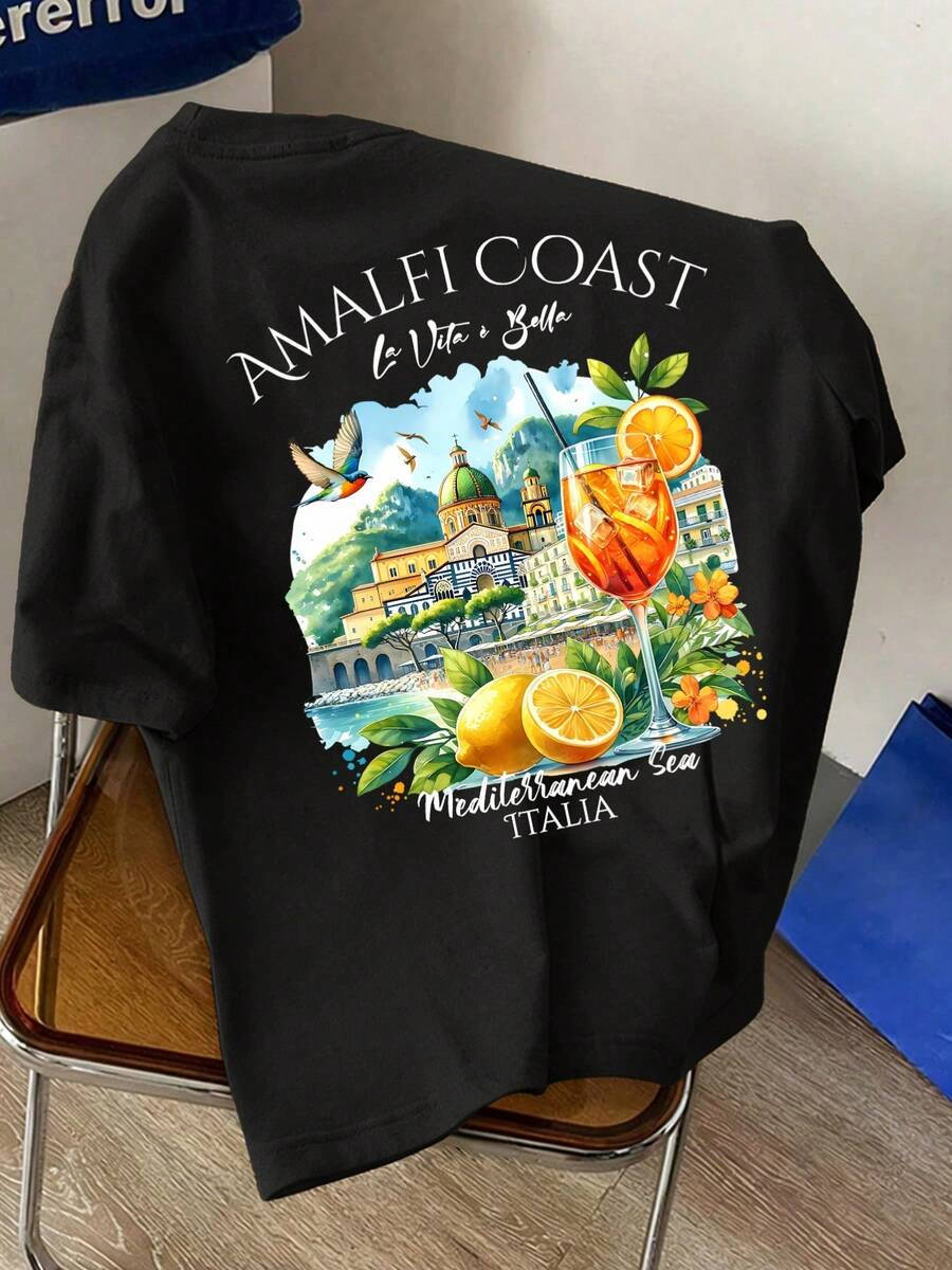 Design di motivi creativi e alla moda, T-shirt a maniche corte con stampa del testo del Ramadan, nicchia, T-shirt a maniche corte estiva da uomo alla moda, motivo stampato sul davanti e sul retro, T-shirt da uomo, T-shirt, pelle estiva - nero - Visualizzare 1