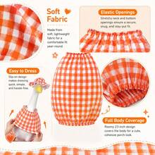 Harvest Festival Porch Goose 23 Inch Plastic Cement Statue, Goose Outfit With Hat, Suitable For Outdoor Yard Lawn Patio Decoration - Cement Lawn Goose Thanksgiving Decoration Outfit With Orange Stripes (Goose Statue Not Included) - A - View 4