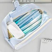 Multifunctional Multi-Layer Stationery Box, Student Stationery Storage Box, Large Capacity, Essential School Supplies For Back To School Season, Pen Case. - Blue - View 3