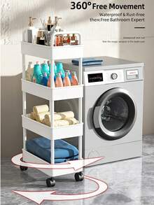 Xe đẩy lưu trữ 2/3/4 tầng chịu lực tháo rời được - Kệ lưu trữ đa năng, phù hợp cho nhà bếp, phòng tắm, văn phòng, phòng ngủ, kệ lưu trữ tiết kiệm không gian, sắp xếp đồ đạc trong nhà, cấu trúc bền bỉ. Kệ di động nhỏ gọn, vật dụng văn phòng, kệ sách - trắng - Xem 5