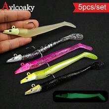 Avlcoaky 5pcs/ Set 12cm/ 16g Paddle Tail Swim Baits Fishing Swimbait Soft Plastic Lures - Multicolor - View 10