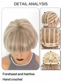 10 Inch Short Light Grey Blonde Elf Wig With Bangs, Women's Natural Heat-Resistant Synthetic Wig, Daily Wear - Multicolor - View 7