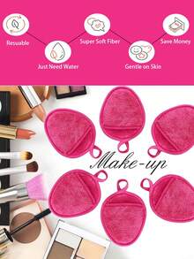 Soft Microfiber Makeup Remover Puff Glove, Velvet Makeup Remover Glove, Soft Skin-Friendly Cleansing Cloth, Cleaning Tool, Convenient For Travel 2/1pc - Multicolor - View 4