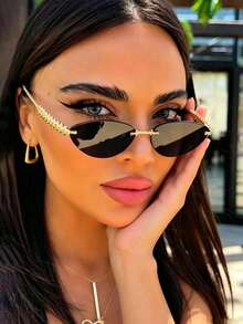 1 Paar Katzenaugen-Metall-Modemode-Brille, Retro personalisierte vielseitige lässige Damenbrille, geeignet für den täglichen Gebrauch, Straßenfotografie, Urlaub, Reisen, Sommerstrand-Accessoires, Schulanfang, Schwarz - Schwarz - Übersicht 3