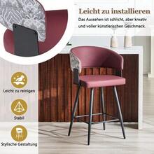 Modern Upholstered Dining Chair With Backrest And Armrests, Minimalist Restaurant Chair For Home, Kitchen, Hotel, Showroom, Mid-Century Style - 紅色 - 查看 5