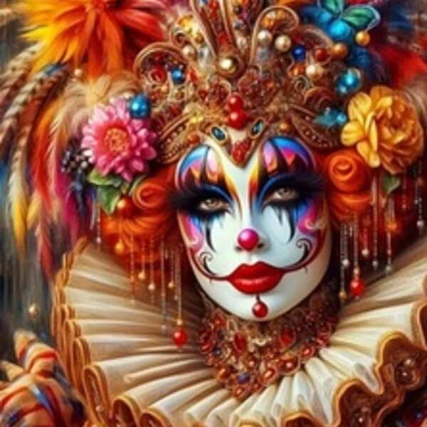 DIY Clown Theme Diamond Painting Kit, Cartoon Art, Suitable For Home Decor, Relaxing DIY Craft, ( , Frameless