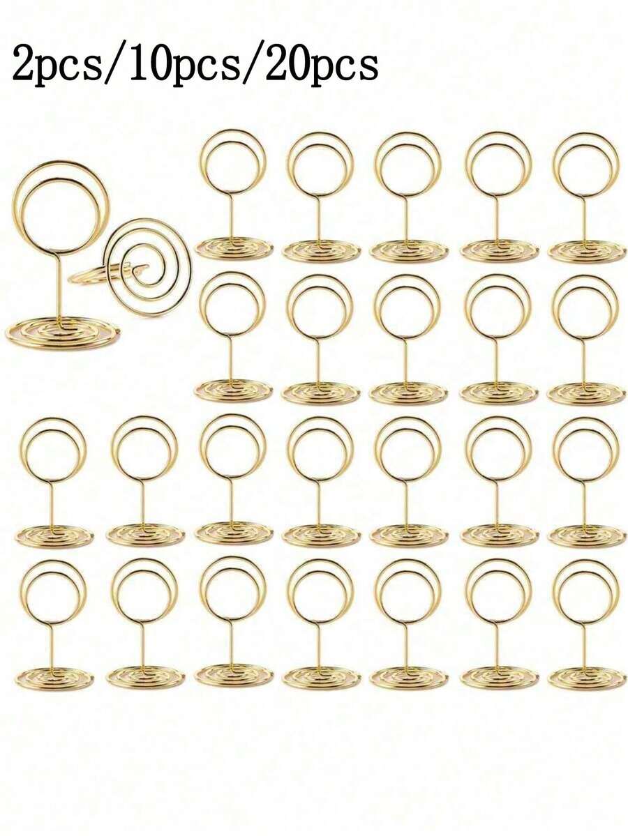 2/10/20pcs Tempat Kartu Mini Meja Warna Emas, Dekorasi untuk Pernikahan, Pesta, Ulang Tahun, Perayaan Hari Jadi