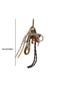 Women's Fashion Personalized Coffee Star Rope Knot Bag Charm - Brown - View 8