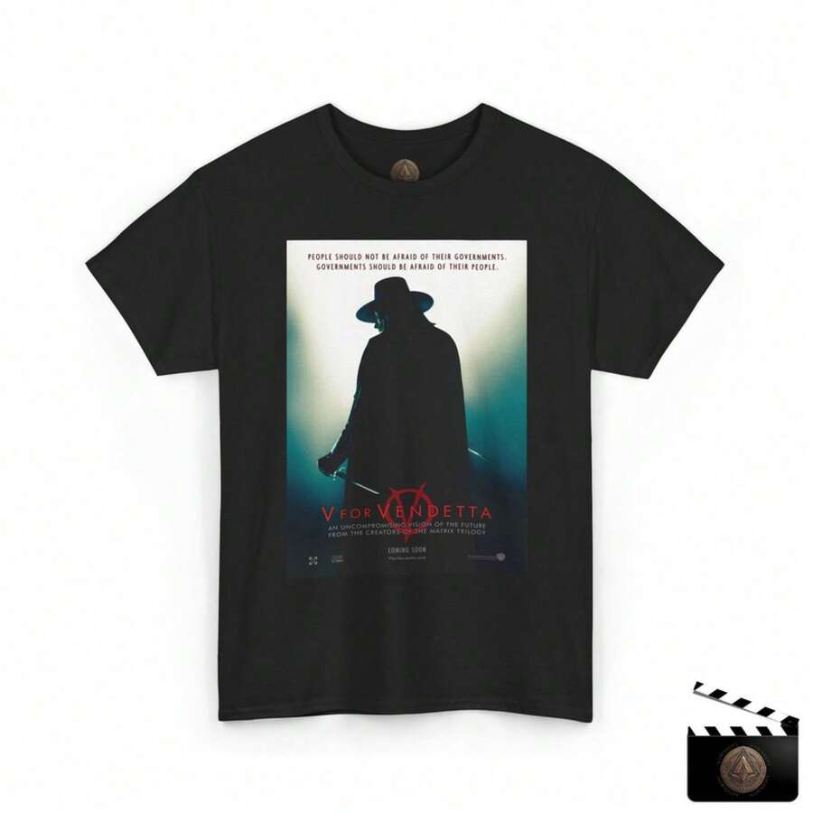 Camiseta con el póster retro de la película V de Venganza para Hombres y Mujeres - Rojo - Ver 1