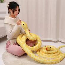 Big Size Simulated Python Plush Toys Giant Cobra Snake Long Stuffed Pillow Home Decoration Exquisite Birthday Christmas Gifts for - pitón - Ver 4