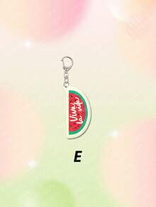 1pc Acrylic Cute Cartoon Shiny Watermelon Vivalavida Shining Watermelon Theme Series Keychain Pendant Backpack Decoration/Bag Accessory/School Bag Accessory/Wallet Pendant/Gift For Friends - Multicolor - View 14