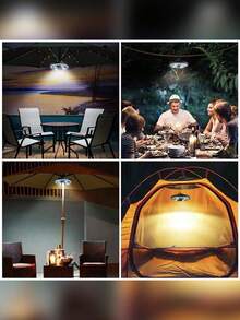 Lampu Gantung Tenda LED Bentuk Cakram untuk Luar Ruangan, Desain Kreatif, Cocok untuk Taman, Berkemah, Glamping, Kamar, Ruang Tamu, Ruang Belajar, Tenda, Pencahayaan Multi-Scene, Lampu Tenda Bentuk Payung - Lampu gantung - View 5
