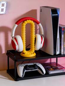 3D Printed Bone Wave Design Headphone Stand | Compatible With All Over-Ear Headphones, Stable And Anti-Slip, Fun Desktop Decor | Gaming/Home Office Universal, Creative Gift For Gamers - Bone-shaped Wave-shaped Headphone Stand - View 10