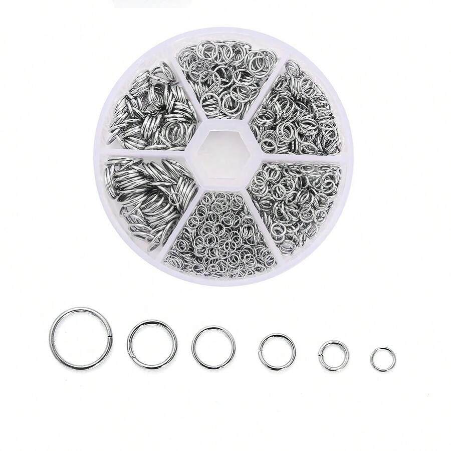 4/5/6/7/8/10mm 不鏽鋼開口跳環 連接環 O型環 鎖甲環 用於耳環 手鍊 項鍊 珠寶 鑰匙圈 - 鋼色 - 查看 1