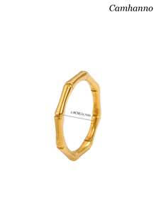 Camhanno 3pcs Light Luxury Style 18K Gold Plated Stainless Steel Jewelry, Solid Material And Exquisite Craftsmanship, Skin-Friendly And Breathable, Suitable For Wearing Individually Or Layering To Meet Different Daily Matching Needs. - Gold - View 5