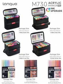 Languo New Color Series Heavy Ink Painting Pens, 288/192/96/72/48/9 Rich Ink Marker Pen Set, Skin Tone And Pastel Color Assortment Available, Soft Liquid-Flow Tip, Vibrant Colors, Strong Coverage, Suitable For Art Students And Artists, Applicable To Canvas, Rock Painting, Wood, Stone, Glass, Ceramic, Fabric Painting, DIY Crafts, Creative Graffiti Creation. Perfect Gift Set For Boys/Girls, Back To School Essential Learning Stationery - Sets - View 6