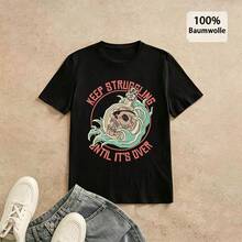 Fashion Streetwear Men Basic Tee Daily Wear Crew Neck T Shirt - nero - Visualizzare 1