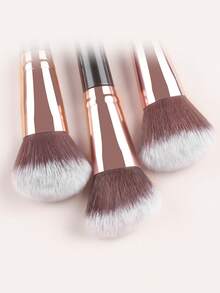 ronshadow 3pcs Dual-Ended Makeup Brush Set Including Powder Brush + Blush Brush + Foundation Brush + Contour Brush Soft Bristle Full Face Makeup Tool - Multicolor - View 8