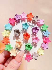 100/50/30pcs Macaron Color Small Flower Hair Clips, Durable Compact Non-Damaging Hair Accessories, Sweet Cute Hair Clips For Girls And Kids, Suitable For Daily Wear, School, Vacation And Party - Multicolor - View 3