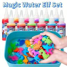 Magic Water Spirit Powder & Random Non-Repeating Color Gel Refill, Narcissus Watercolor Gel Set, Creative Craft Gift From Parents & Grandparents - Suitable For Party Favors & Bath Time - Multicolor - View 2
