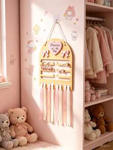 1 Stück Holz Schleife Haarspange Display Aufbewahrungsständer, Neugeborenen Essentials, Mädchenzimmer Dekoration, Schlafzimmer Essentials, Kinderzimmer Haarzubehör - Verschiedenfarbig - Übersicht 8