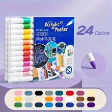 60/48/24/12色丙烯麥克筆 藝術繪畫筆，適用於岩石彩繪、卡片製作、石頭、金屬陶瓷，適合復活節裝飾、感恩節禮物、派對小禮、聖誕裝飾與卡片製作 - 彩色 - 查看 3