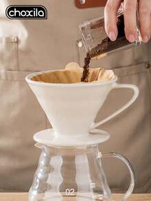 choxila 1 buah Penyaring Kopi Keramik, Filter Kopi Tuang, Pembuat Kopi Tetes Share Pot, Alat Seduh Kopi Tuang Kerucut yang Dapat Digunakan Kembali, Aksesoris Kopi - Krem - View 3
