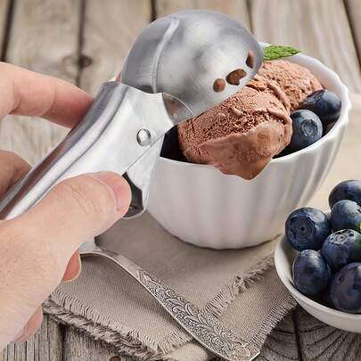 1pc Stainless Steel Dual-Purpose Ice Cream Scoop Scooper Ice Cream Scoop Ice Cream Fruit Scoop Multifunctional Ice Cream Scooper
