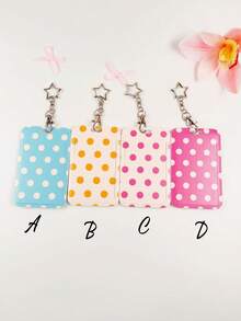 1pc Polka Dot Pattern Fashionable Personalized Retractable Card Holder, Whale Shark Print Keychain Pendant Bag Charm, Student ID Bus Card Protective Sleeve, Suitable For Office Workers And Students Daily Use - Rectangle - View 15