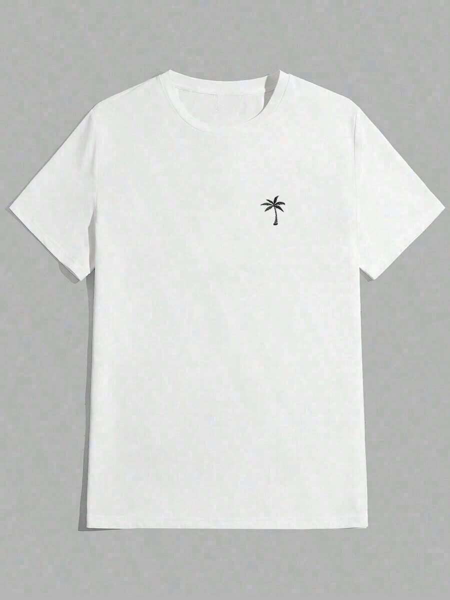 Men's Manfinity NXTstreet Palm Tree Print Casual Short Sleeve T-Shirt Summer - 布蘭克 - 查看 1