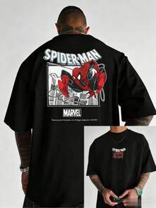 Disney Spider-Man Graphic T-Shirt For Men And Women Oversized Y2k Style Short Sleeves Superhero Print Streetwear Casual Top - 2 - 查看 4