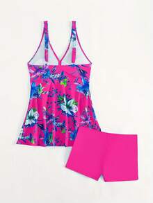 New 2026 Model: Women's Tankini Set, New Style Tropical Print Skirt, Sexy Fashion Cross Strap Tankini Swimsuit - 多色 3 - 查看 5