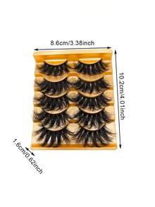 20mm Fluffy False Eyelashes 5 Pairs - Long-Lasting Voluminous Dramatic Eyelash Extensions, Instantly Amplify Eyes, Create Charming Deep Eye Makeup Effect - View 2