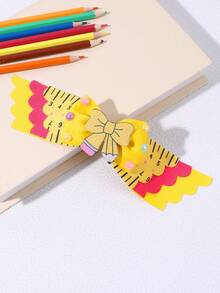1pc Back To School Hair Bow For Girls Cute Pencil Ruler Bow Hair Clip Yellow Red Grosgrain Ribbon Hair Barrette Tees Hair Accessories - Yellow - View 9