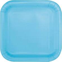 31429 Placas de Papel Cuadrado 23, Color Azul claro, Paquete de 14 - 22,8 cm + Azul claro - Ver 1